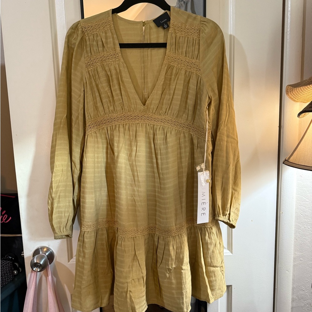 Lumiere Yellow Ruffled Sundress with V-Neck - Picture 2 of 3